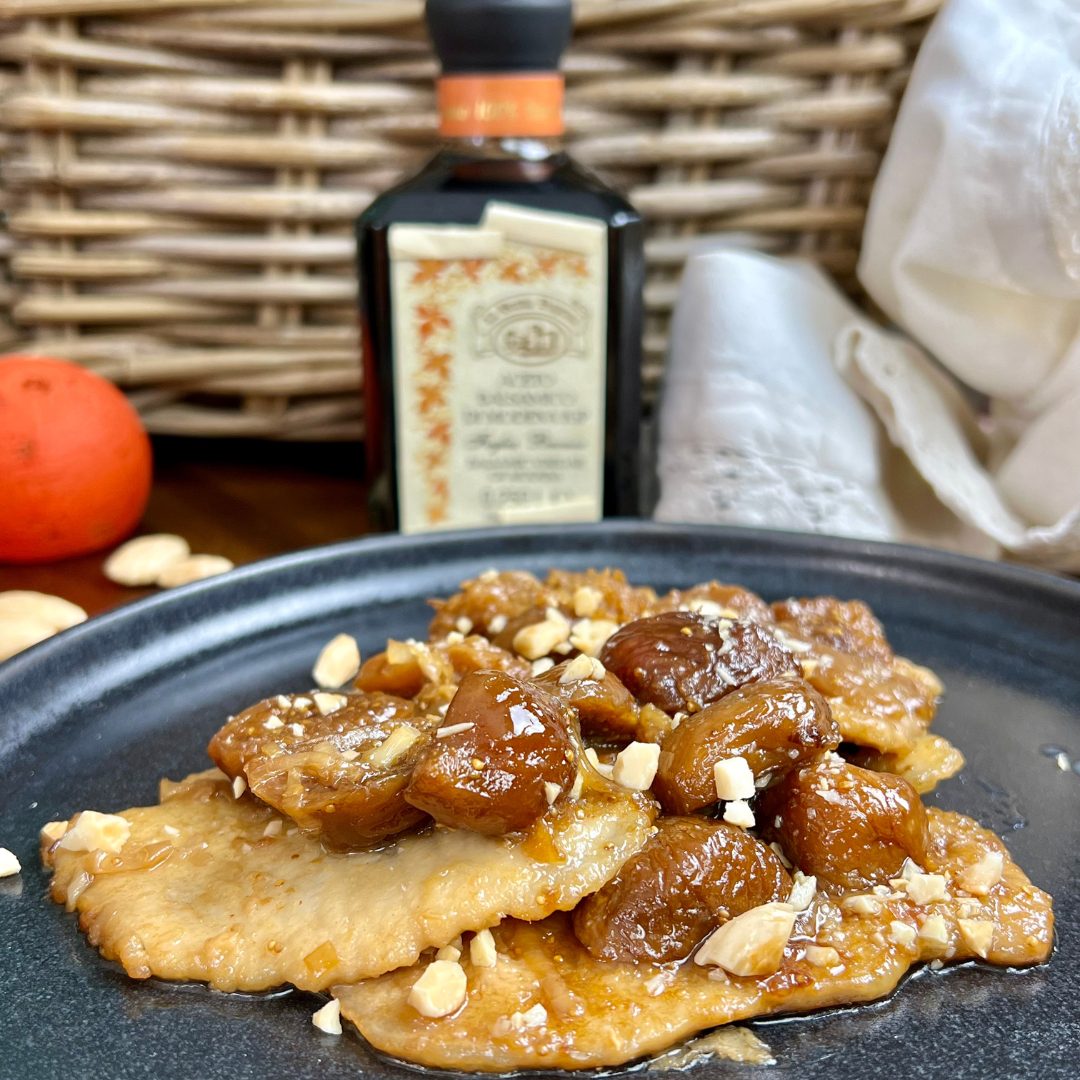 Scaloppine di Maiale con Frutta Secca, Fichi e Aceto Balsamico